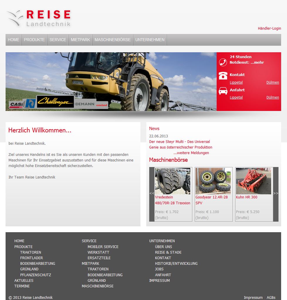 Reise Landtechnik Homepage